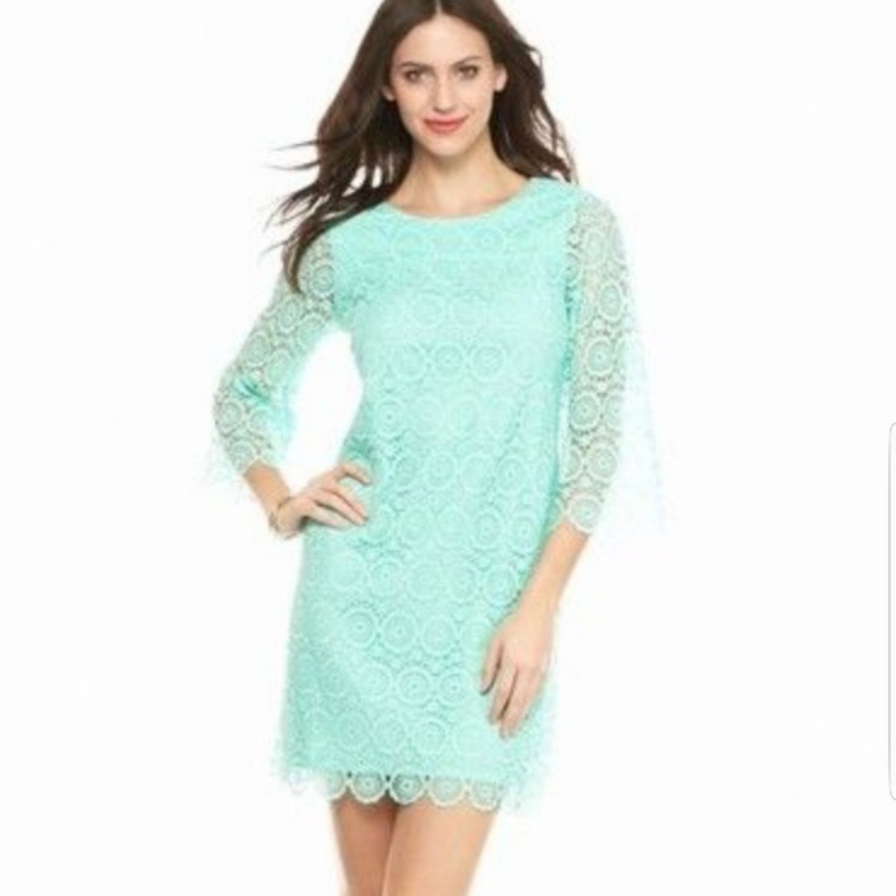 Mint green brand new crochet lace dress.